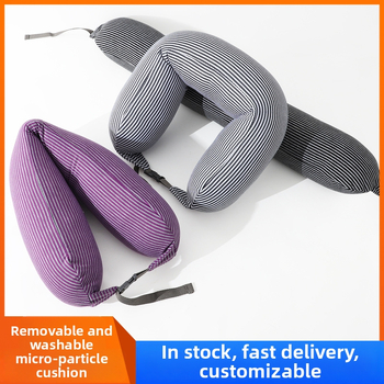 Ανατομικό μαξιλάρι αυχένα ταξιδιού σε σχήμα U με γέμισμα από κόκκους αφρού, ελαφρύ, ιαπωνικού στυλ, μοντέρνο μινιμαλιστικό σχέδιο