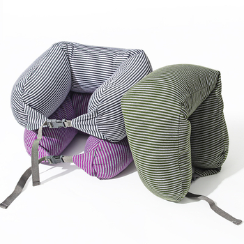 Ανατομικό μαξιλάρι αυχένα ταξιδιού σε σχήμα U με γέμισμα από κόκκους αφρού, ελαφρύ, ιαπωνικού στυλ, μοντέρνο μινιμαλιστικό σχέδιο