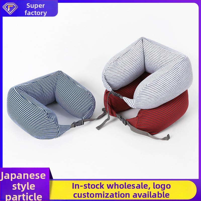 Ανατομικό μαξιλάρι αυχένα ταξιδιού σε σχήμα U με γέμισμα από κόκκους αφρού, ελαφρύ, ιαπωνικού στυλ, μοντέρνο μινιμαλιστικό σχέδιο