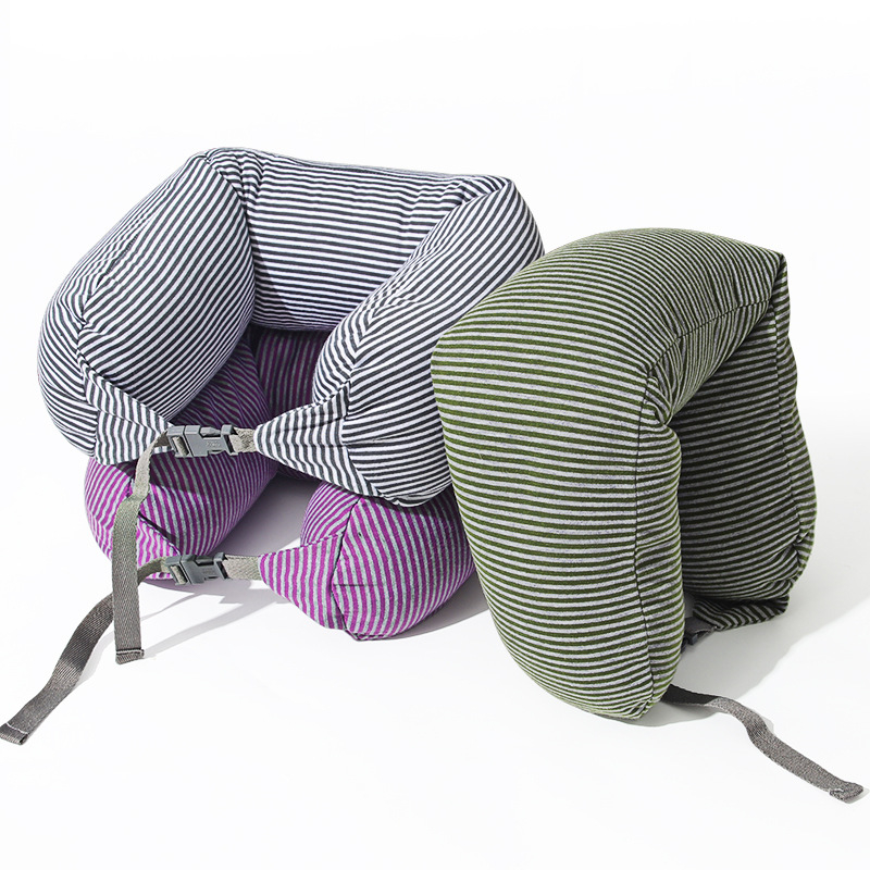 Ανατομικό μαξιλάρι αυχένα ταξιδιού σε σχήμα U με γέμισμα από κόκκους αφρού, ελαφρύ, ιαπωνικού στυλ, μοντέρνο μινιμαλιστικό σχέδιο