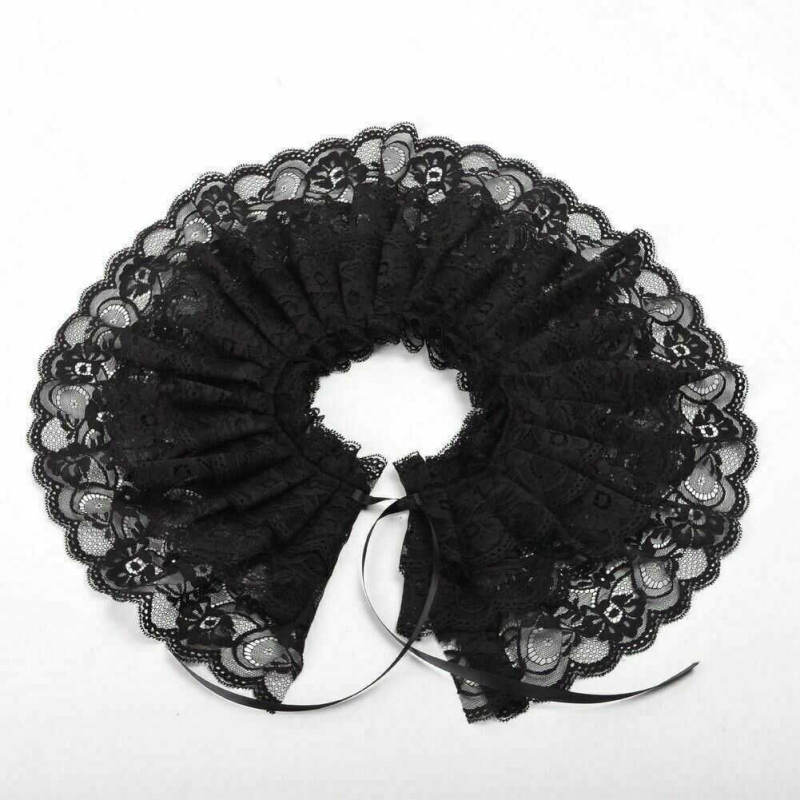 Guler fals din dantelă cu model floral, guler decorativ Lolita în stil punk, cu șal scurt