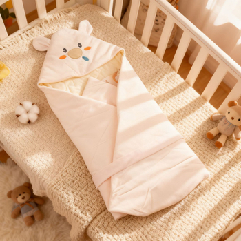 Păturică de înfășat pentru nou-născuți – bumbac, umplutură din fibră chimică, model cartoon, pentru primăvară-vară, pentru nou-născuți până la 1 an