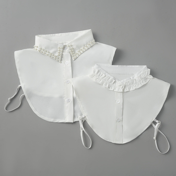 Guler fals cu perle pentru cămăși - accesorii la modă, poliester-satin, primăvara 2023, ambalare individuală