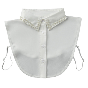 Guler fals cu perle pentru cămăși - accesorii la modă, poliester-satin, primăvara 2023, ambalare individuală