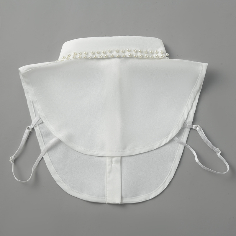 Guler fals cu perle pentru cămăși - accesorii la modă, poliester-satin, primăvara 2023, ambalare individuală