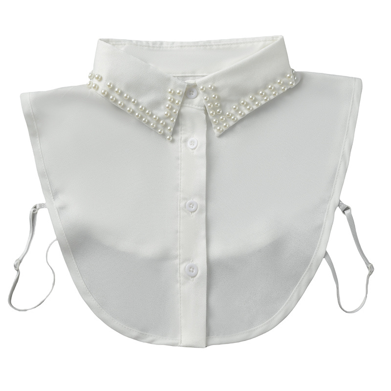 Guler fals cu perle pentru cămăși - accesorii la modă, poliester-satin, primăvara 2023, ambalare individuală