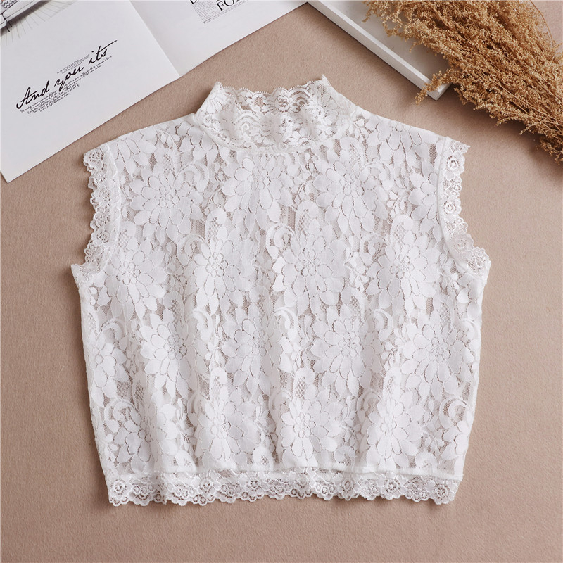 Guler fals din dantelă cu decupaj – pentru pulover, material chiffon, pentru adulți, toamna 2020