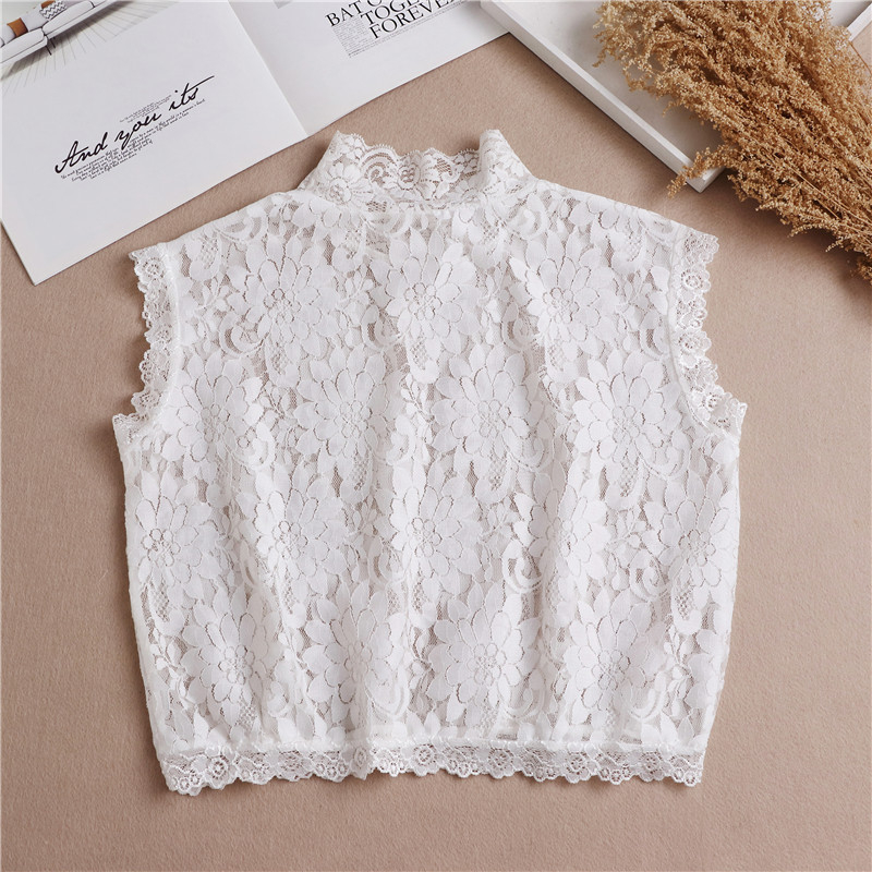 Guler fals din dantelă cu decupaj – pentru pulover, material chiffon, pentru adulți, toamna 2020