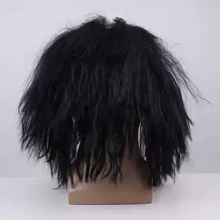 Vörös farkas láncfűrészes horror-klaun cosplay paróka és latex maszk Halloweenre
