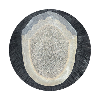 Perucă bărbătească cu păr real uman, țesută manual, ușoară, nu poate fi vopsită sau tratată chimic, acoperă firele albe și oferă volum