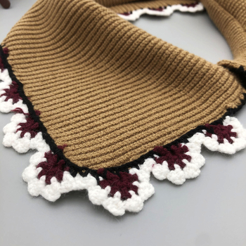 Pleteni lažni ovratnik s valovitim uzorkom, poliester materijal, podstava Dacron, retro stil