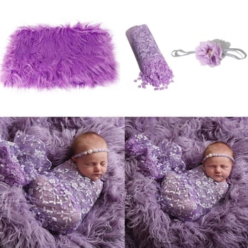 Dječja wrap deka za fotografiju – akril, 170 g, elastična, za bebe do 1 godine, set pozadinskih rekvizita