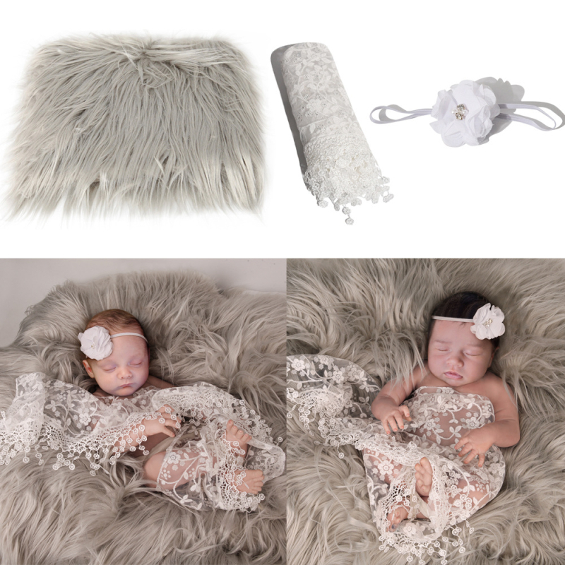 Dječja wrap deka za fotografiju – akril, 170 g, elastična, za bebe do 1 godine, set pozadinskih rekvizita
