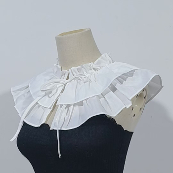 Lekapható, többszintű fodros gallér csipkével, poliészter-pamut anyag, koreai aranyos stílus, egyszínű mintázat