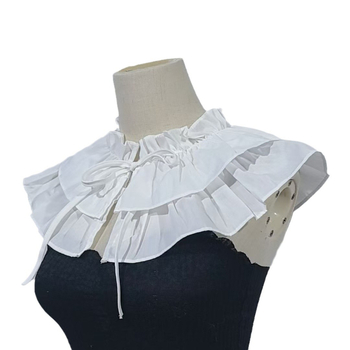 Lekapható, többszintű fodros gallér csipkével, poliészter-pamut anyag, koreai aranyos stílus, egyszínű mintázat