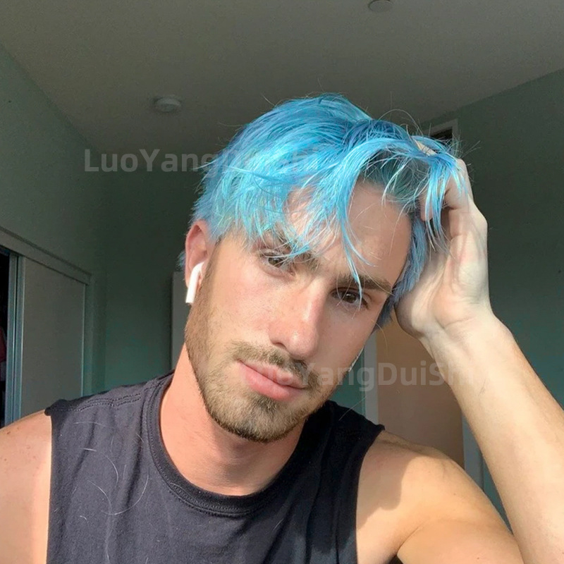 Férfi paróka DS-7462, rövid haj, magas hőmérsékletű rostok, gyártási mechanizmus, eredet Xuchang