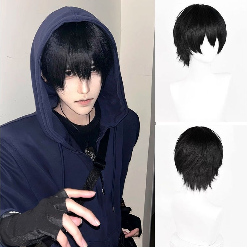 Cosplay paróka – Zang Qiling stílus, rövid haj, hőálló szálak, anti-frizz, mechanikus feldolgozás, férfiaknak