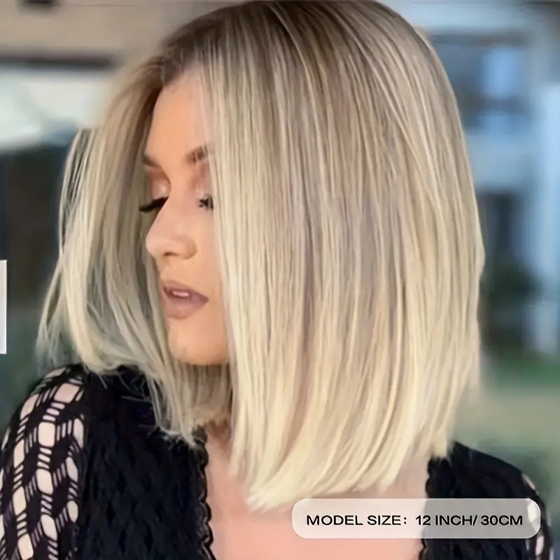 Περούκα για κοντό ίσιο μαλλί, μοντέλο K-0081, ίνες υψηλής θερμοκρασίας, μηχανισμός επεξεργασίας, φράντζα: ευθείες ή κεκλιμένες