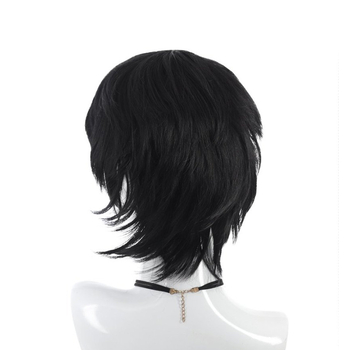 Férfi mullet paróka, rövid haj, japán egyetemi stílus, természetes megjelenés, teljes fejfedő, mechanikus feldolgozás, magas hőmérsékletű szálak