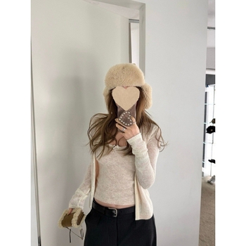 Set od dva komada kardigana od najlona s patchwork dizajnom, dugi rukavi, U-izrez, oversize kroj