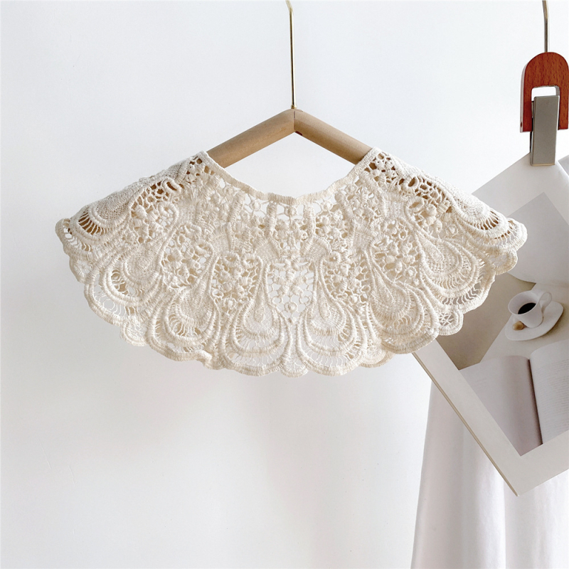 Ženski čipkasti pleteni šal s prozirnim otvorima, pamuk, topao, pogodan za sve sezone