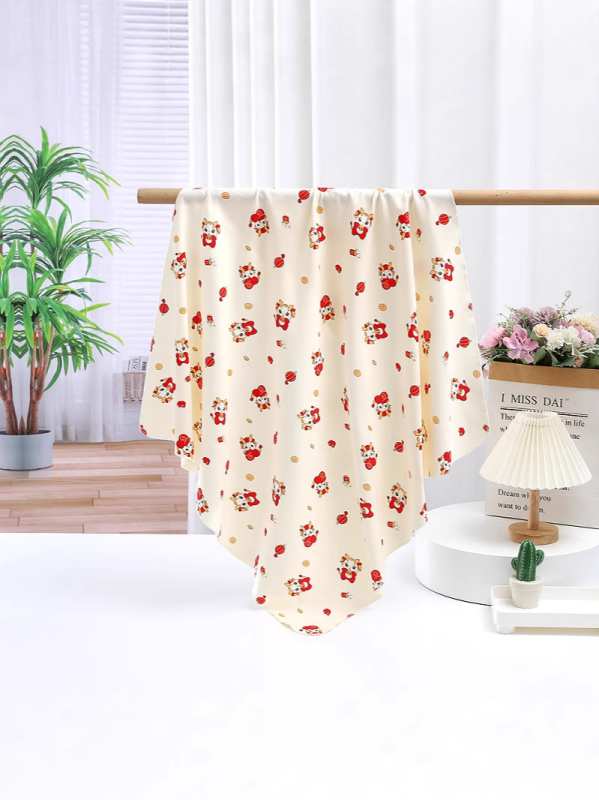Love and Music Dječja swaddle deka od 100% pamuka - Klasa A, Uzorak životinja