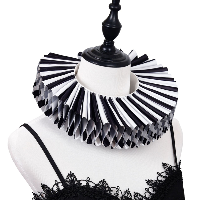 Prugasta choker ogrlica, francuski retro stil, poliester tkanina s podstavom, unisex odrasli, jesen 2025