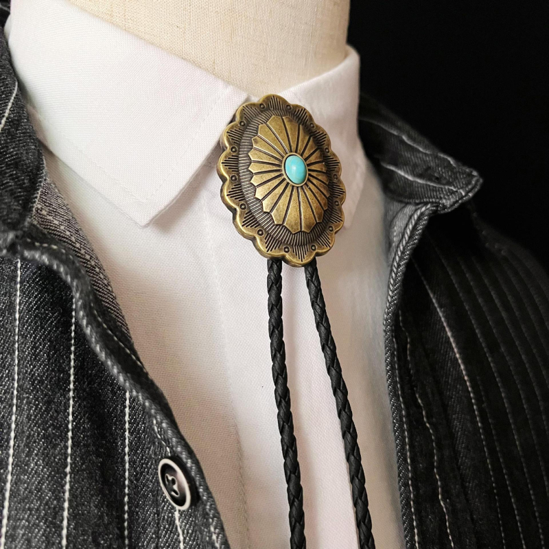 Bolo kravata s retro zapadnim kariranim uzorkom, unisex, ručno izrađena, tiskano
