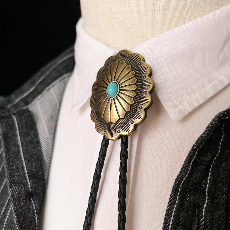 Bolo kravata s retro zapadnim kariranim uzorkom, unisex, ručno izrađena, tiskano