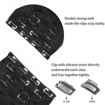 Clip-in ravne produžne vlasi, model 4322, vlakna otporna na visoku temperaturu, set od četiri komada