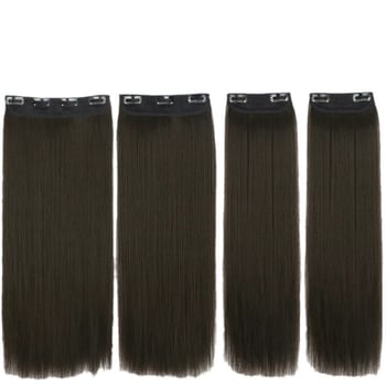 Clip-in ravne produžne vlasi, model 4322, vlakna otporna na visoku temperaturu, set od četiri komada