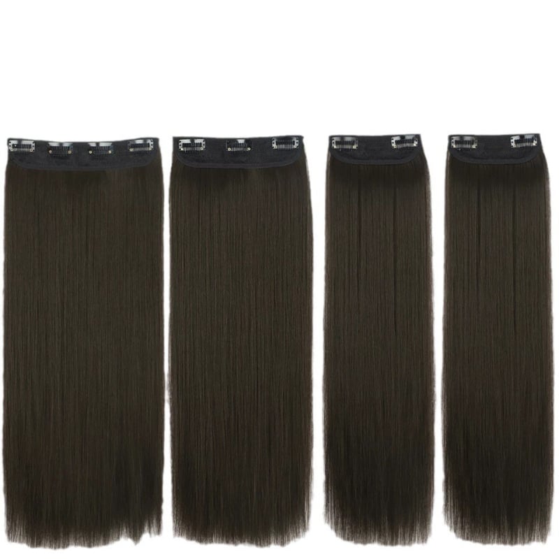 Clip-in ravne produžne vlasi, model 4322, vlakna otporna na visoku temperaturu, set od četiri komada