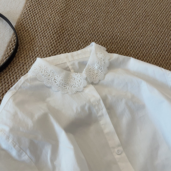 Košula s polo ovratnikom, Raglan dugi rukavi, kopčanje u jednom redu, mekani pamuk-satenski materijal (95%+ pamuka), japansko-korejski casual stil, regularna krojenje - 12376