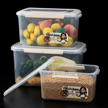 Pravokutna plastična kutija za hranu s poklopcem, pogodna za hladnjak