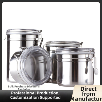 Rozsdamentes acél tömített tárolóedény, kerek formájú, 1–2 L kapacitás, nyomtatott logóval