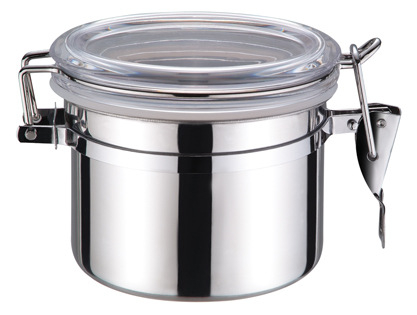 Rozsdamentes acél tömített tárolóedény, kerek formájú, 1–2 L kapacitás, nyomtatott logóval