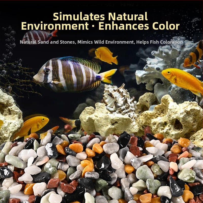 Podklad pre akvárium: riečny štrk, Nílu piesok a prirodzený dažďový les krajinotvorný piesok | Materiály: štrk, pískovec, kamienky, dolomit | Tvar: nepravidelný