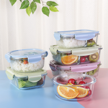 Soaring kutija za obrok od borosilikatnog stakla, četverokutnog oblika, 501–800 ml, prikladna za mikrovalnu, s poklopcem