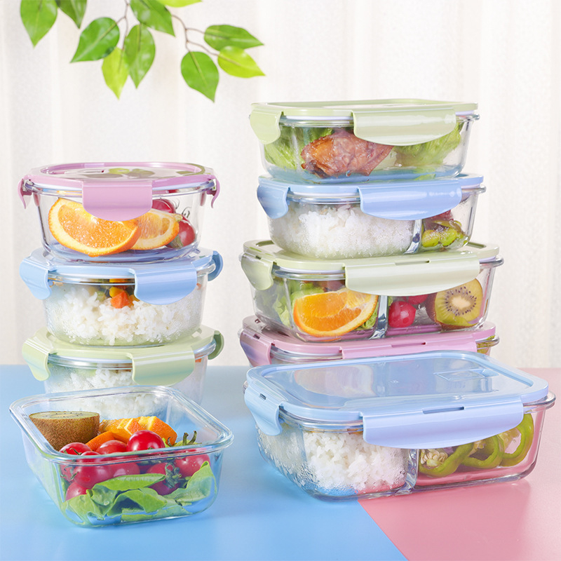 Soaring kutija za obrok od borosilikatnog stakla, četverokutnog oblika, 501–800 ml, prikladna za mikrovalnu, s poklopcem