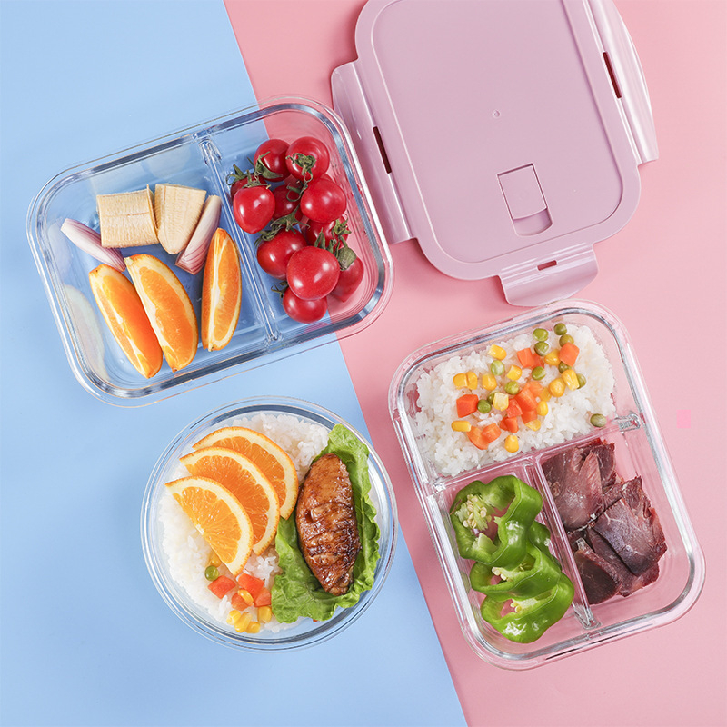 Soaring kutija za obrok od borosilikatnog stakla, četverokutnog oblika, 501–800 ml, prikladna za mikrovalnu, s poklopcem