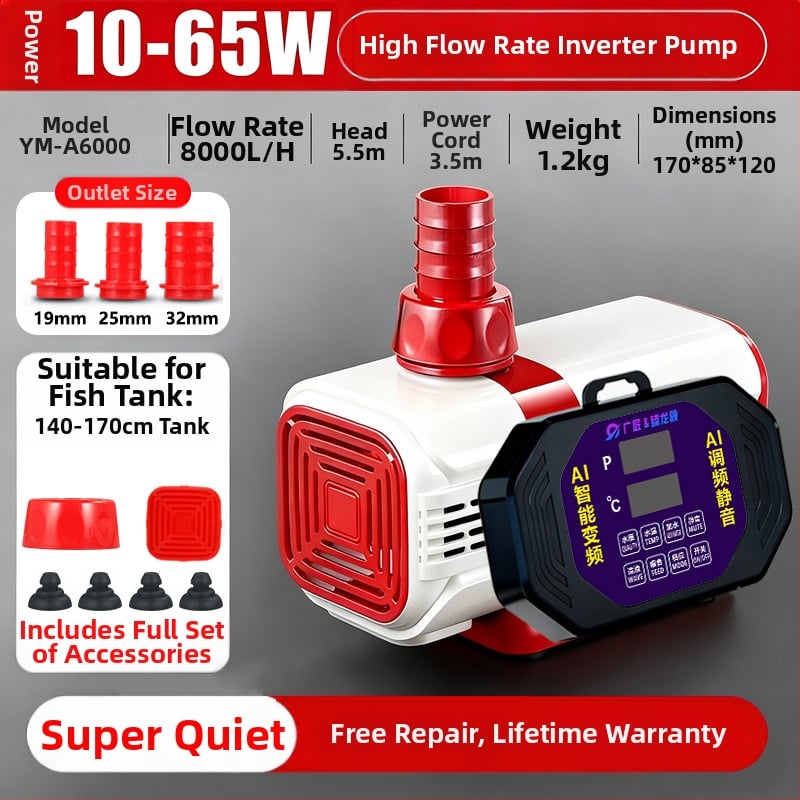 Merülő szivattyú halastóhoz AI intelligens vezérléssel és változtatható frekvenciával, keringés és szűrés, csendes működés