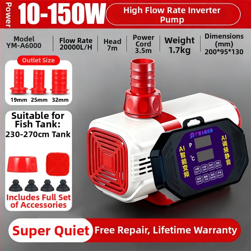 Merülő szivattyú halastóhoz AI intelligens vezérléssel és változtatható frekvenciával, keringés és szűrés, csendes működés