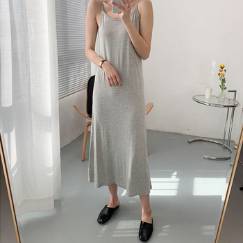 Haljina za dojenje s modalnom unutarnjom podstavom, jednobojna, srednje duljine A-linija kroj, pamuk-spandeks mješavina