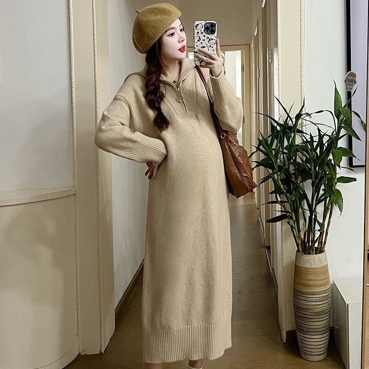 Set maternitate toamnă-iarnă, croială lejeră, mâneci tip prințesă, TR țesătură, PVC <=30%, mânecă 7/10