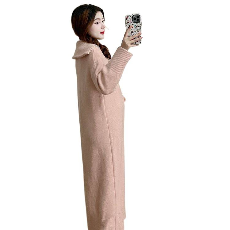 Set maternitate toamnă-iarnă, croială lejeră, mâneci tip prințesă, TR țesătură, PVC <=30%, mânecă 7/10