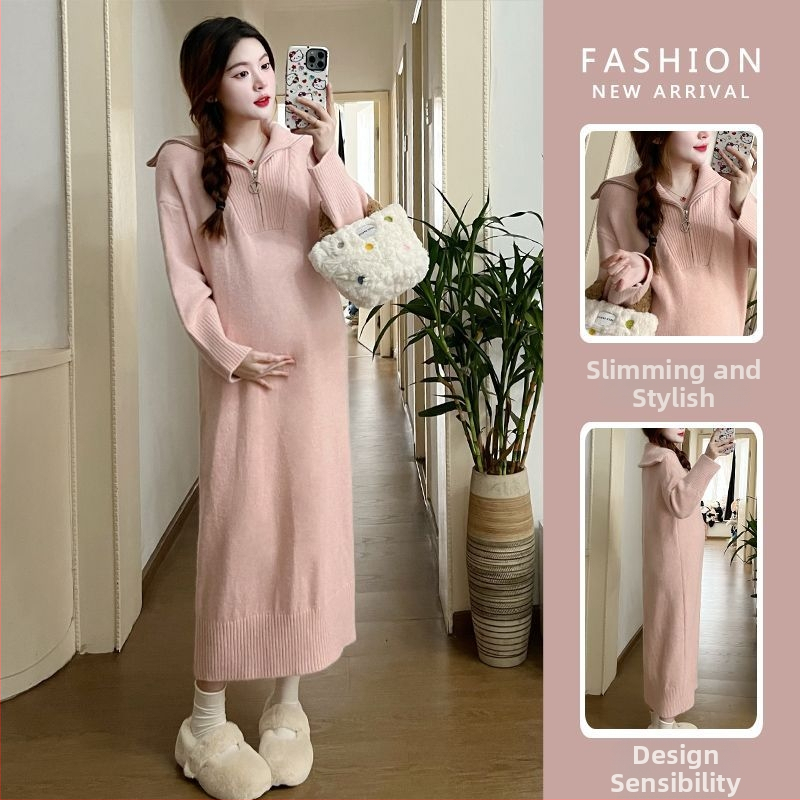 Set maternitate toamnă-iarnă, croială lejeră, mâneci tip prințesă, TR țesătură, PVC <=30%, mânecă 7/10