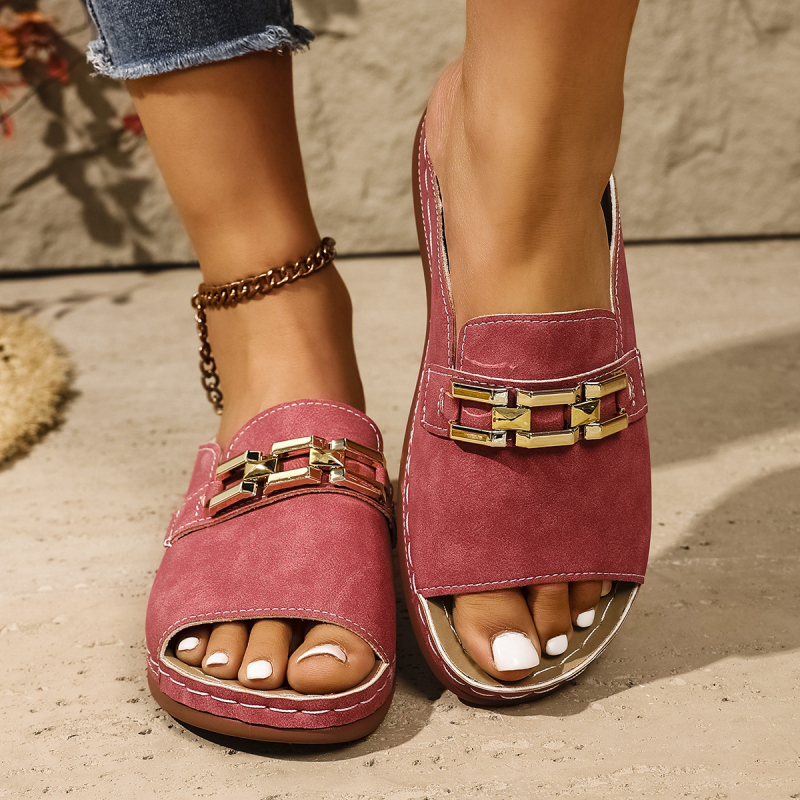 Sandale s jednim remenom, peep-toe, klinasti potpetica 3-5 cm, PU gornji dio, 4.5 mm đon