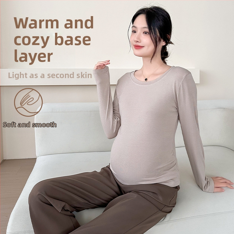 Tehotenské tričko s dlhými rukávmi, zmes bavlny a polyesteru s elastanom, voľný strih, okrúhly výstrih, normálna dĺžka 50–65 cm