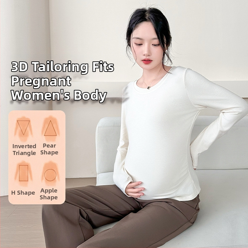 Tehotenské tričko s dlhými rukávmi, zmes bavlny a polyesteru s elastanom, voľný strih, okrúhly výstrih, normálna dĺžka 50–65 cm