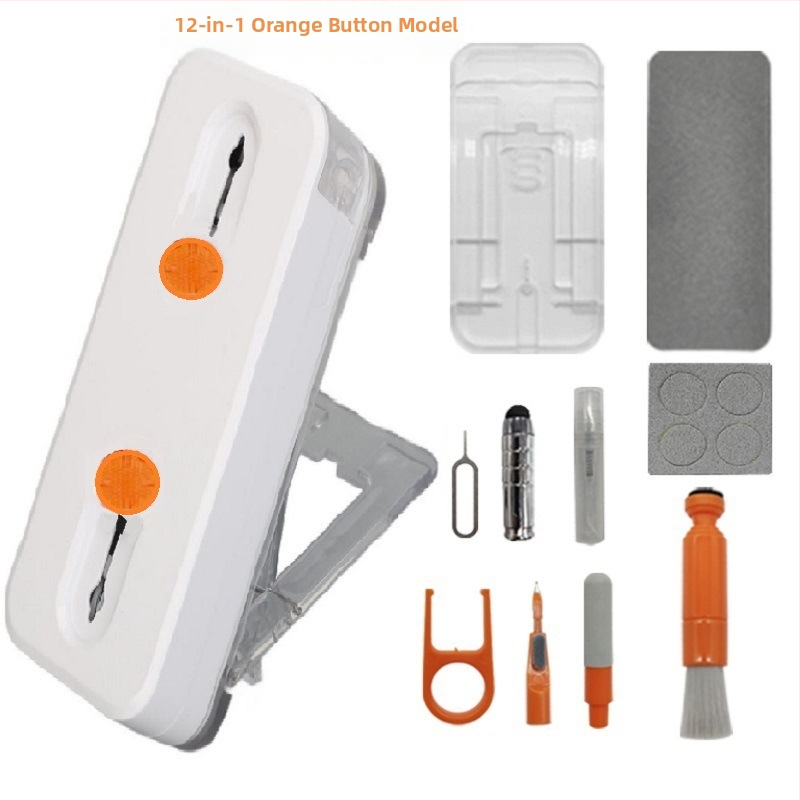 Viacúčelový čistící pero set pre klávesnicu, slúchadlá a obrazovku telefónu (Model 688, Materiál: ABS+hardware, Hmotnosť: 98 g)